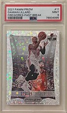 DAMIAN LILLARD PSA 9 2021 PANINI FIREWORKS PRIZM LOW POP PORTLAND TRAIL BLAZERS