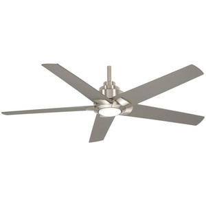 Indoor Led Ceiling Fan With Dual Mount Brushed Nickel 5 Plywood