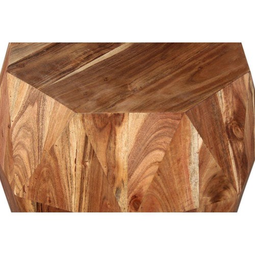 THE URBAN PORT End Side Table 21.5" x 16" w/ Multifaceted Design Natural Brown - Picture 5 of 9