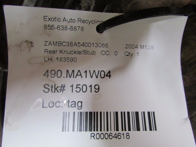 Maserati Coupe, Spyder, LH, Left Rear Knuckle Stub, w/o Hub, Used, P/N 189335
