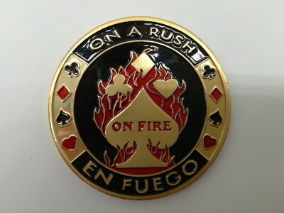 The Gold ON A RUSH ON FIRE Casino Poker Card Guard Cover Protector
