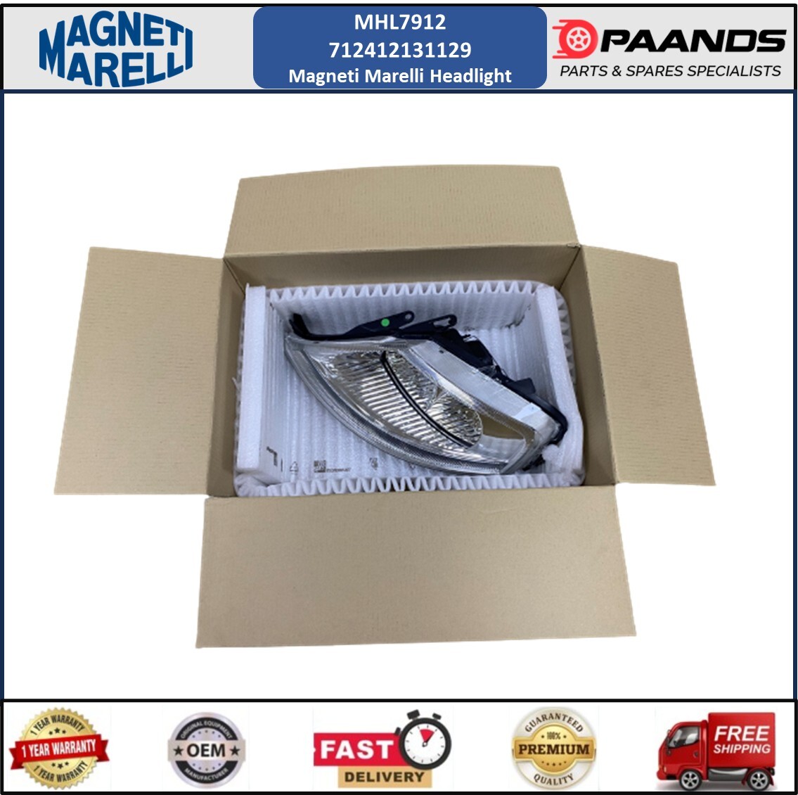 Genuine OEM MAGNETI MARELLI Left Side Headlight CITROEN C3 2002 