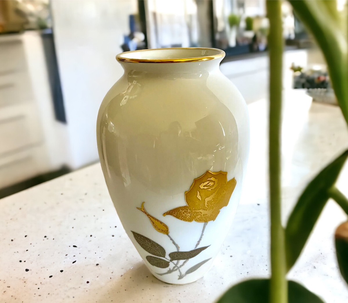 Porcelain 9” Flower Vase by Okura China Purveyor to the Japanese