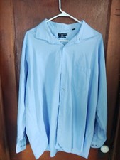 Shaquille Oneal Mens XLG Long Sleeve Button Up Shirt Light Blue Big Fit.