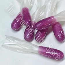 1.5" Original Crappie Jig Tube™ 50 pack    Purple Sparkle/White