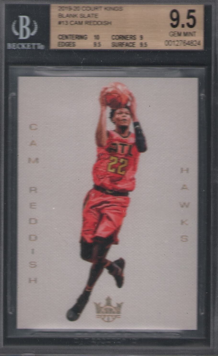 2019-20 Panini Court Kings #13 Cam Reddish RC ROOKIE BLANK SLATE BGS 9.5
