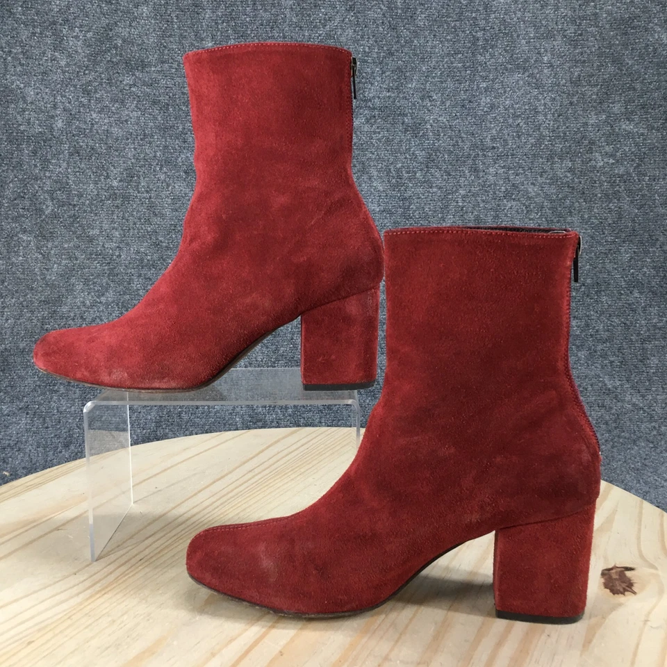Free People Botas Mujer 39 Cecile Botín Rojo Punta Redonda Informal Tacones Bloque Foto 2 de 4