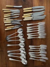 Antique Queen Anne Style Silverplate Flatware - 40 Pieces