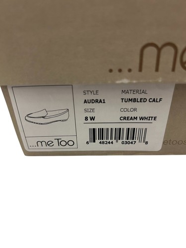Me Too Audra1 Womens Cream White Tumbled Calf Leather Loafers Size 8W NWB - Picture 3 of 8