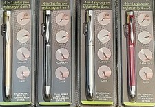 Stylus Pen with Flashlight and colored Red Pointer-Black Ink Ships from U.S. 