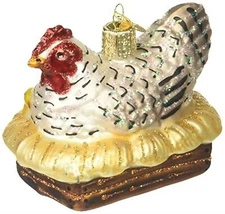 Old World Christmas Blown Glass Ornament, Hen On Nest