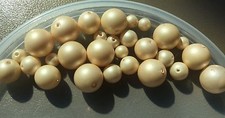 Vintage Old Japan Chic Cream Faux Pearl Coated Mixed Round Lucite Bead Lot