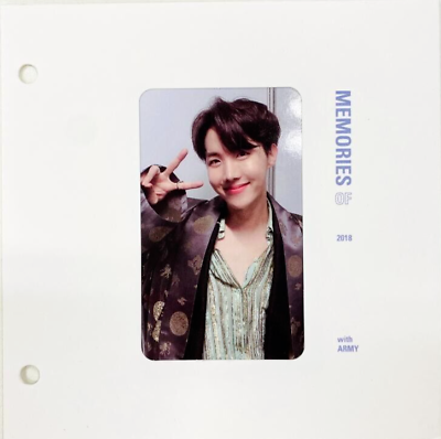 BTS J-HOPE MEMORIES OF 2018 Official Photocard With mount BTS J-HOPE MEMORIES OF 2018 Official Photocard With mount