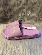 Reebok Slides Girl  s Size 1 Purple Slip On Sandals Shoes Lightweight