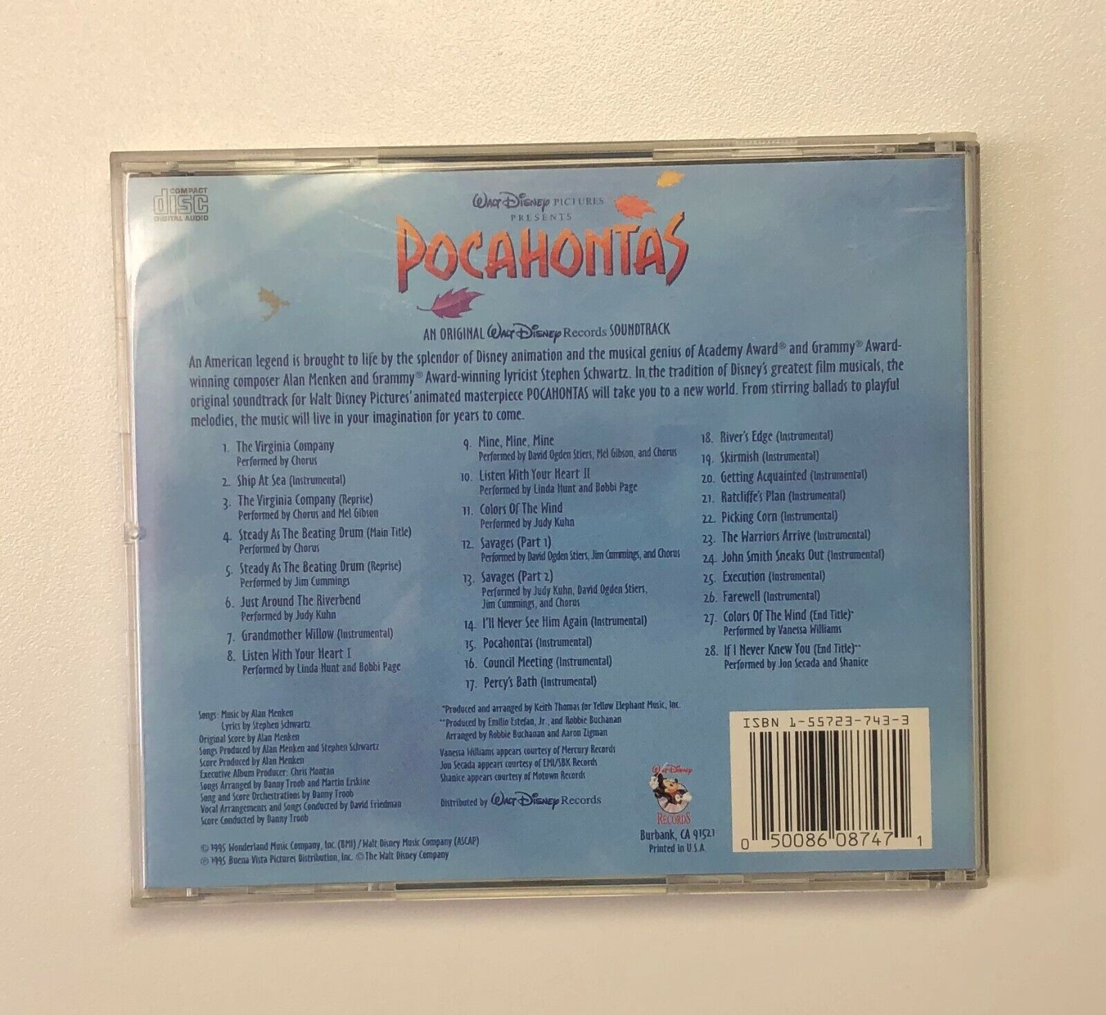 Pocahontas: An Original Walt Disney Records Soundtrack, Various Artists CD  50086087471 | eBay