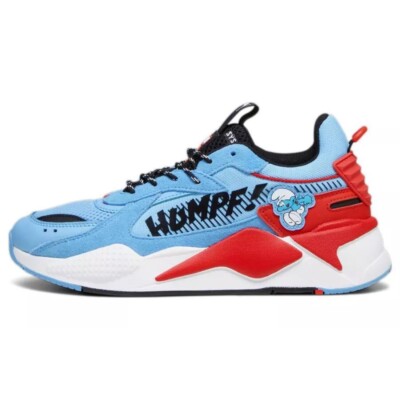 SMURF x PUMA RS-X Mesh suede anti-slip Low-top Lifestyle casual shoes 393533-01
