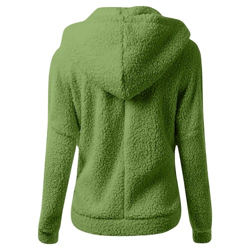 Womens Winter Warm Fleece Hoodies Coat Jacket Ladies Outwear Overcoat Plus Size - Picture 39 of 64