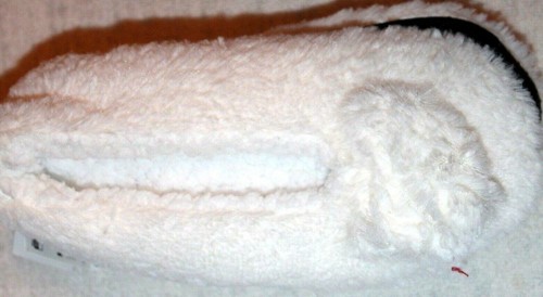 Ladies Women's Faux Fur White Slippers Slipper Socks Size 9-11 - Picture 2 of 4