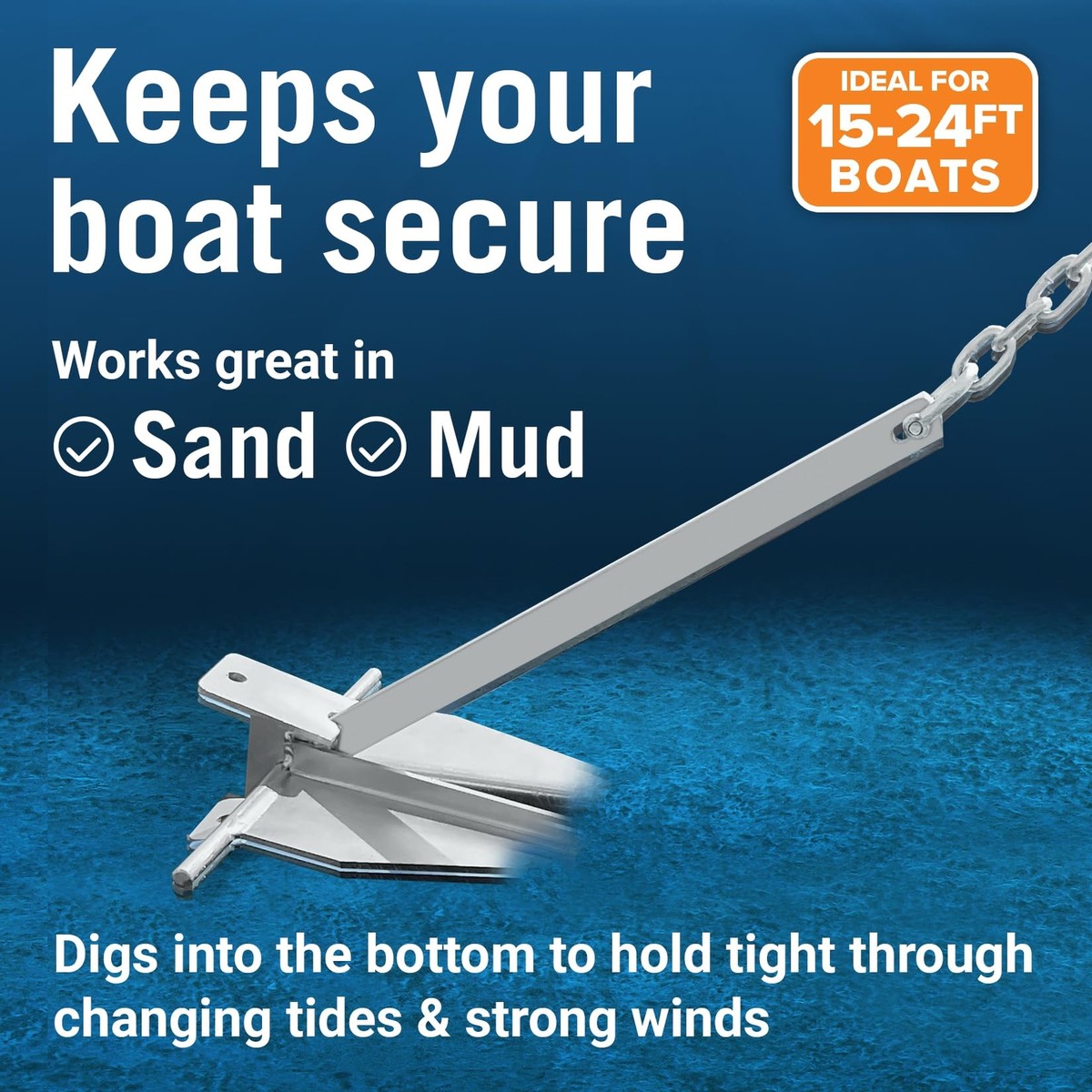 Lewmar 7LB LFX Anchoring Kit With 10' G4 1/4" Chain 150' 1/2" 8-Plait