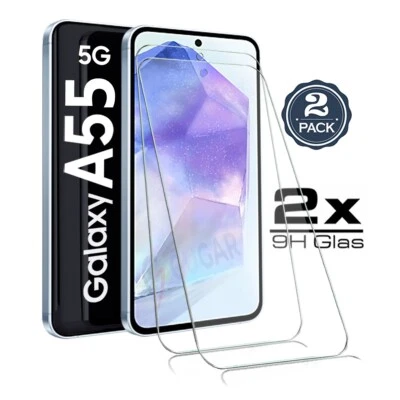 GUGAR 2x Für Samsung Galaxy A55 5G - Panzerfolie HD Displayschutz 9H Glas Schutzglas