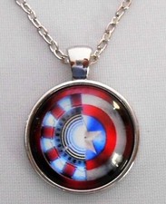 CAPTAIN AMERICA Glass Dome Pendant On 20" Chain
