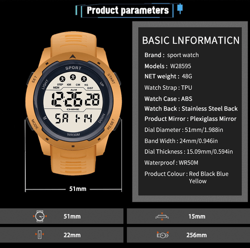 Men Women Waterproof Digital Sports Watch Military Tactical LED Backlight Gift - Picture 4 of 24