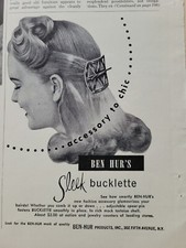 1946 Ben-Hur sleek bucklette hair comb barrette clasp vintage ad