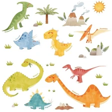 DECOWALL WL2-1505N Dinosaurs Kids Wall Stickers Wall Decals Peel and Stick Re...