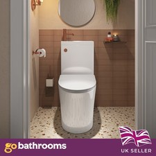 2-in-1 Close Coupled Toilet With Sink On Top Cloakroom Combo Bronze Flush Button