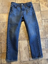 Levi's Wedgie Straight Jeans Women's 26 Blue Denim Stretch Button Fly EUC