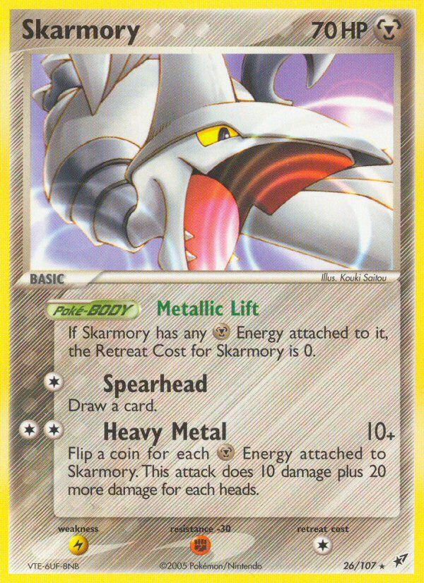 Skarmory 26/107 Rare Deoxys Pokemon Lightly Played