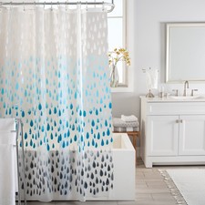 Bath Bliss Raindrop Design 70" x 72" PEVA Shower Curtain in Blue Ombre