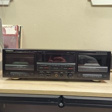 Kenwood KX-W6050 Auto-Reverse Dual Cassette Deck - TURNS ON - FOR PARTS ONLY