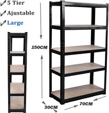 5 Tier Racking Heavy Duty Garage Boltless Shelving Storage Shelves Metal