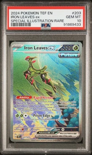 2024 Pokemon S&V Temporal Forces IRON LEAVES ex SIR #203/162 PSA 10