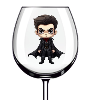 12x bunte Halloween Gothic Vampir Vinyl Aufkleber Abziehbild Weinglas Flasche Becher