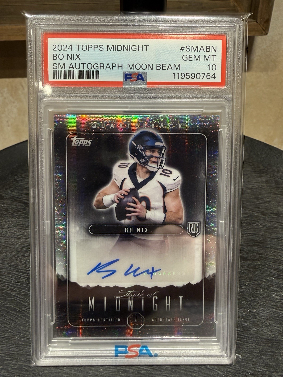 Bo Nix Topps Midnight Stroke of Midnight Autographs #SMABN Midnight