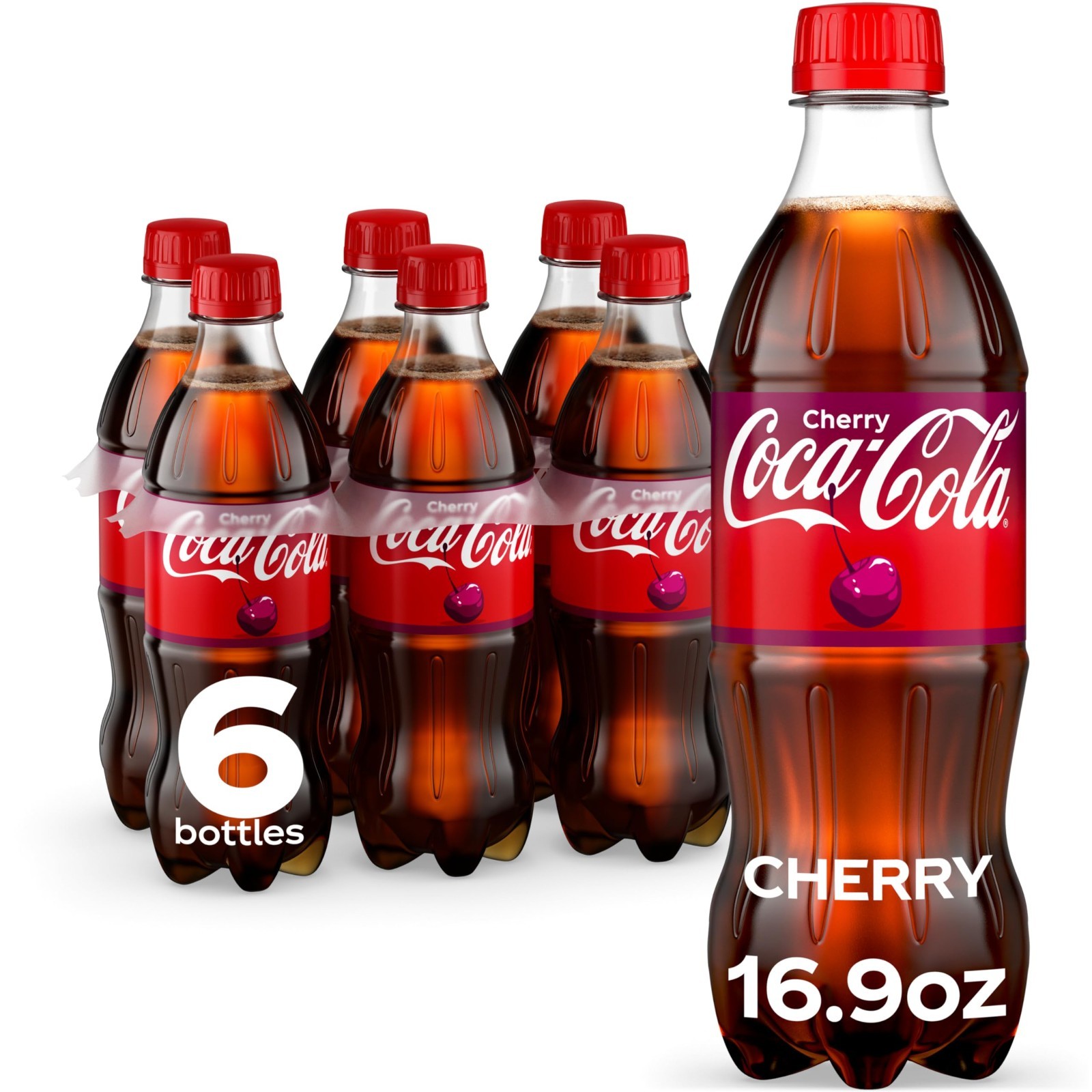 Coca-Cola Coke Cherry Soda, 16.9 fl oz, 6 Pack