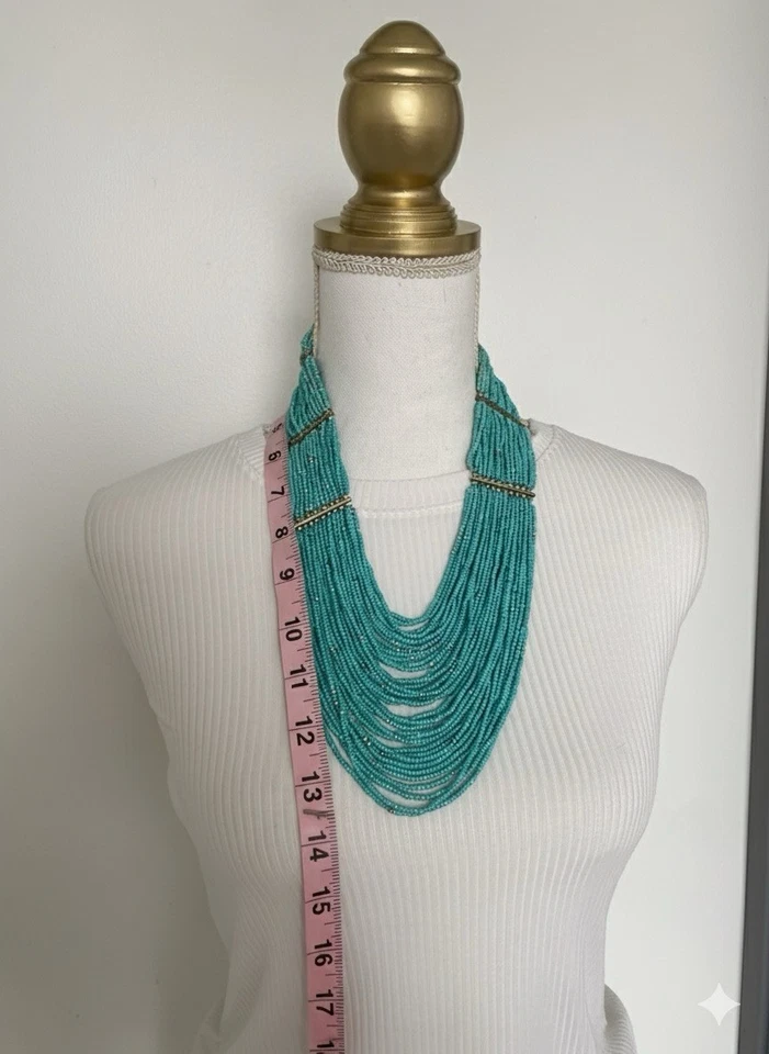 多股彩色绿松石种子珠项链和手链套装 - 二手 — 第 4/4 张图片