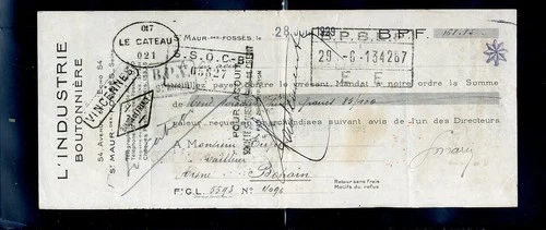 buttonhole in st maur des dossés m.tupet à bohain 28-07-1929