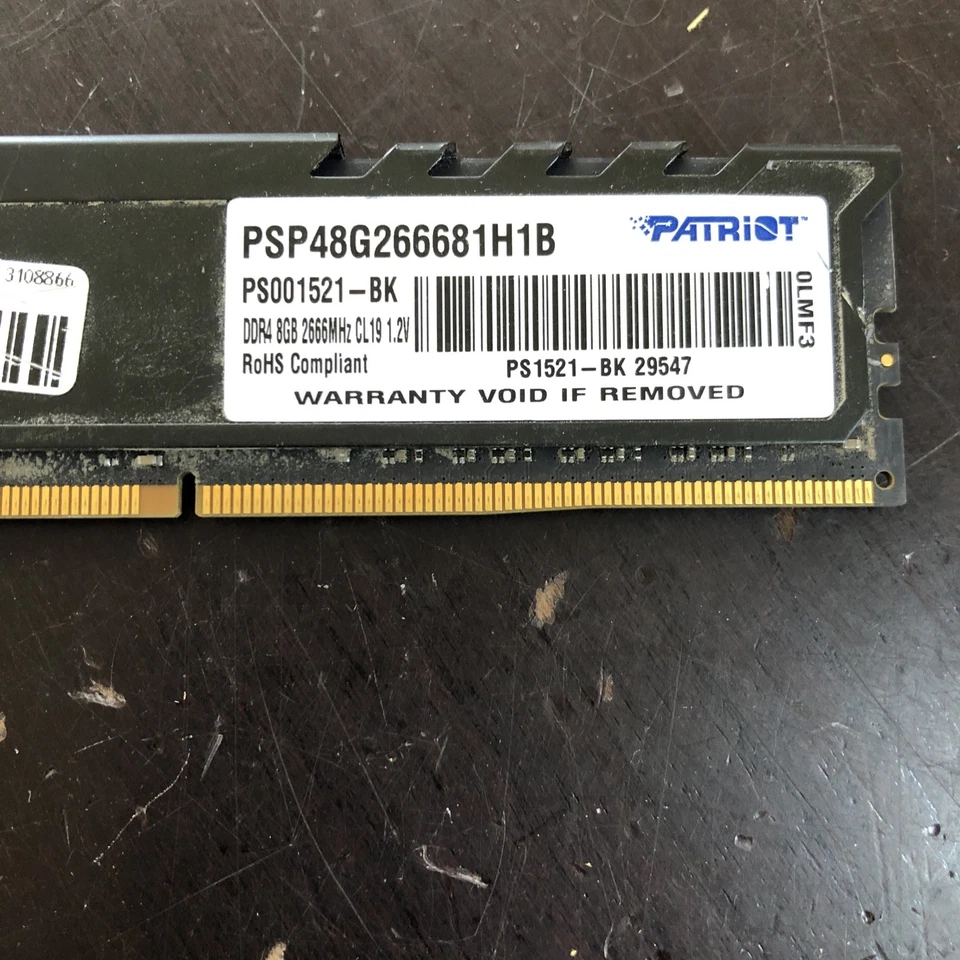 Patriot 16GB (2x8GB) PC4-21300 DDR4-2666 Heatsink Desktop RAM (PSP48G266681H1B) - Image 3 of 3