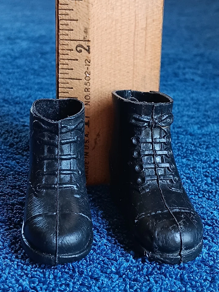 VTG 1970s  GI Joe Short Black Boots  Unmarked Accessory Hasbro Adventure Team — 第 4/4 张图片