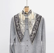 70 cashmere 30 silk Fuyu Orchid double side printed square Wrap shawl 25'' new