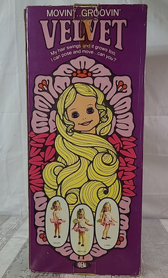 Vintage 1970s Mint  Ideal Movin' Groovin'' Velvet Growing Hair Doll In Orig Box