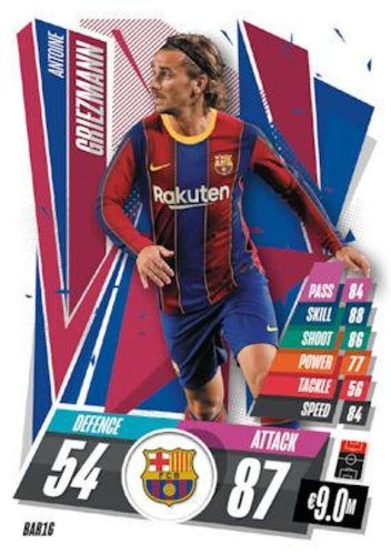 Antoine Griezmann #BAR16 2020 Topps Match Attax UEFA Champions League card