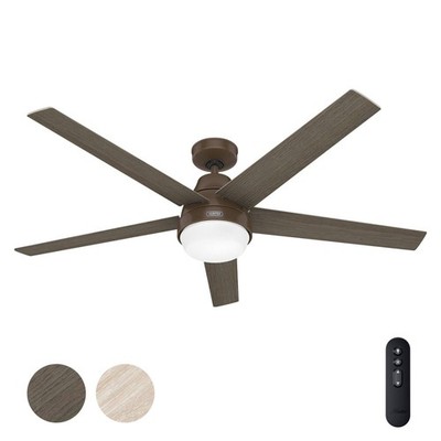 Hunter Fan 60 inch Matte Bronze Indoor Ceiling Fan with Light and Remote