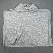 Lane Bryant Cowl Neck Poncho Sweater Women's 14/16 Gray Animal Print New
