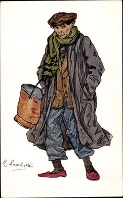 Künstler Ak Lambiotte, Bruxelles Brüssel, Types vus Hiver 1914... - 4078197
