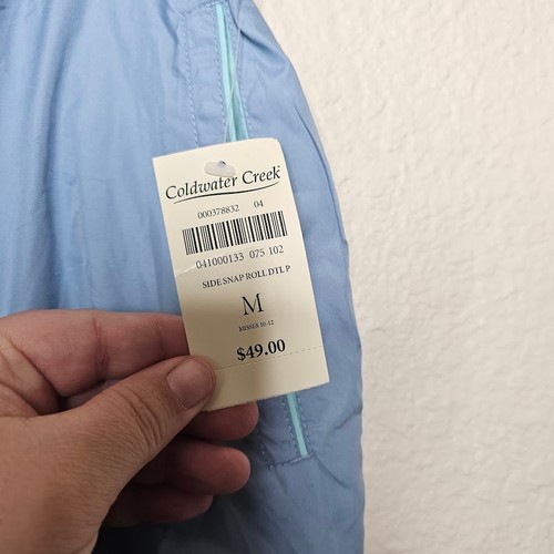 NWT Coldwater Creek light blue side snap roll athletic pants women's size medium - Picture 5 of 8