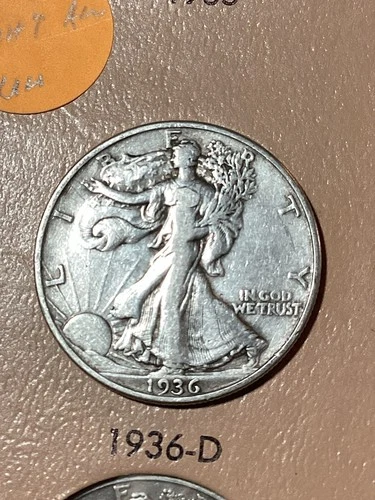1936-D Better Date Silver Walking Liberty Half  VF/XF And You Get Coin In Photos
